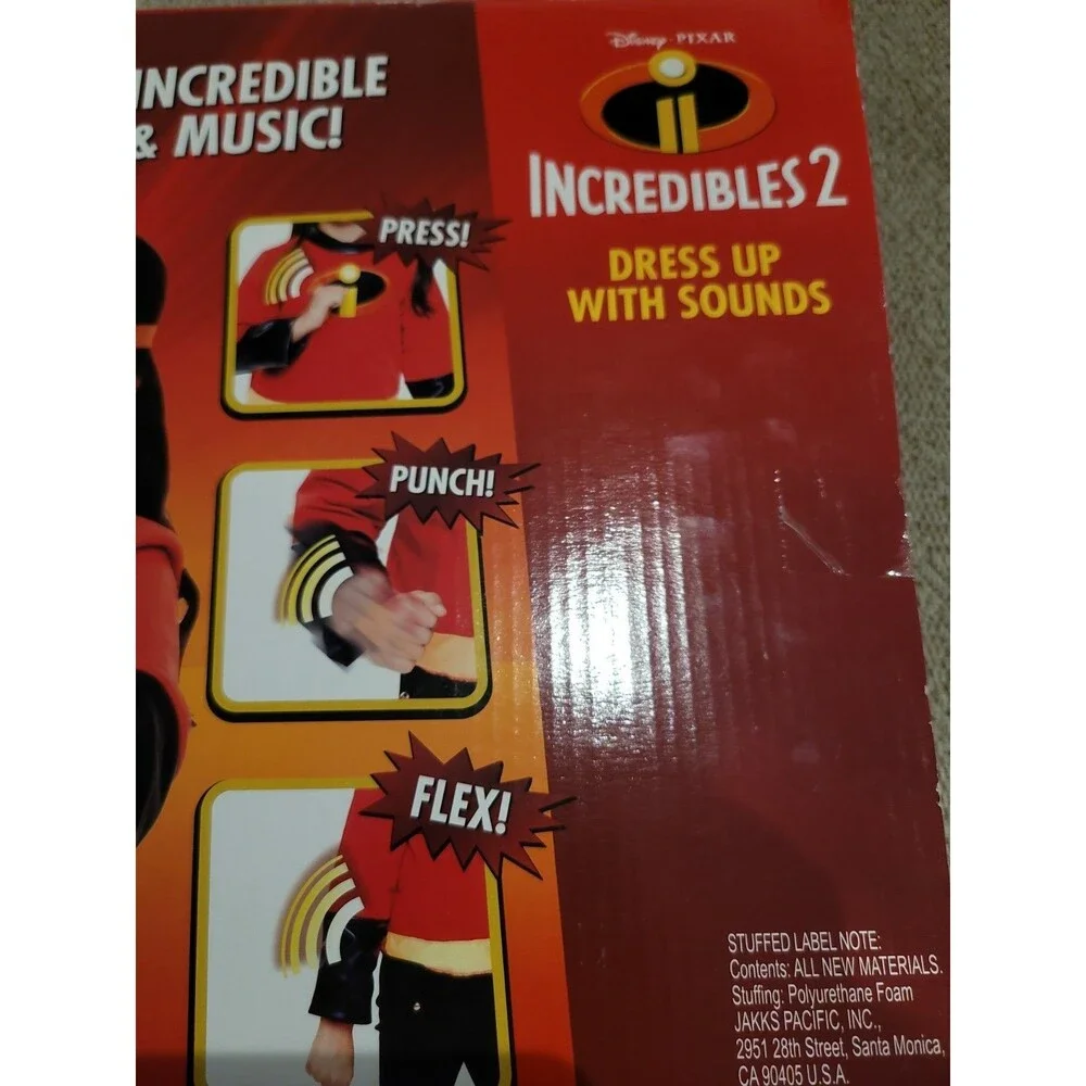 Pixar Incredibles 2 Violet / Dash Child Costume Shirt + Mask W/ SOUNDS size 4-6x